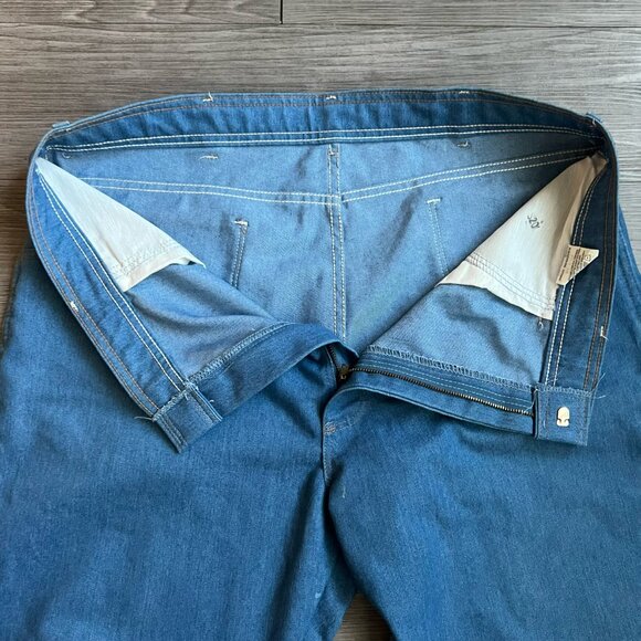 Vintage Wrangler Pull On Pleat Front Bootcut Jeans Stretch Fit Denim Size 40X29 - Picture 5 of 6